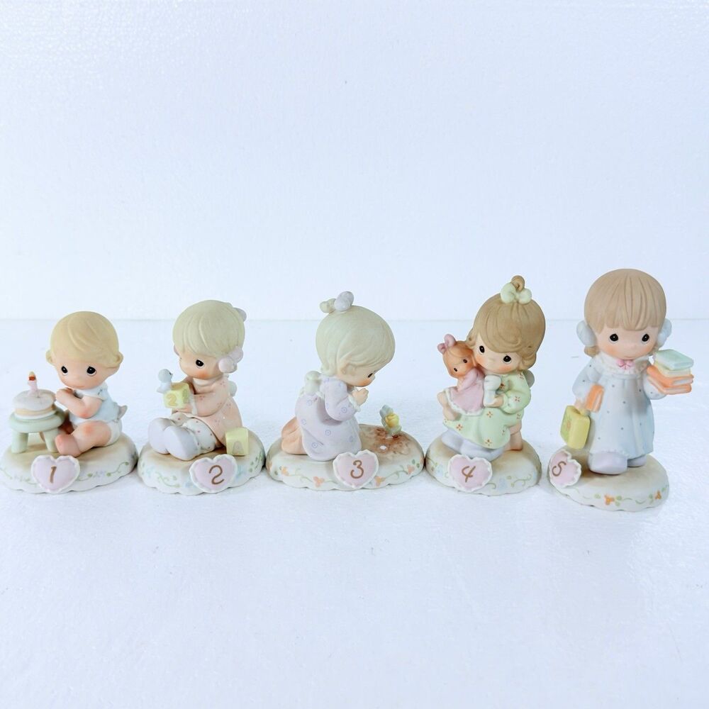 Precious Moments Growing In Grace Lot of 5 Figurines Birthday 1 - 5 Vintage 1994